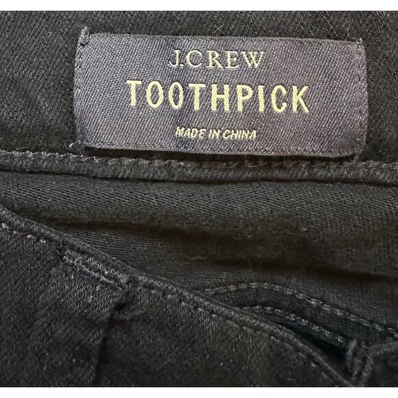 J. Crew Mid-Rise Skinny Toothpick Jeans Black Denim B1281 Size 26 - Picture 8 of 11